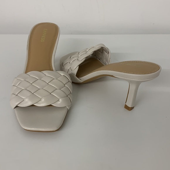 Express Braided Faux Leather Heeled Sandals Size 7.5 - Picture 4 of 5